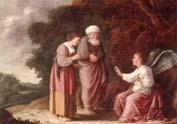Manoah and his wife meeting the angel, unknow artist